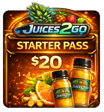 Starter Pass Entry-level Juice Pass providing monthly access to Juices2Go wellness offerings for six (6) months from activation.